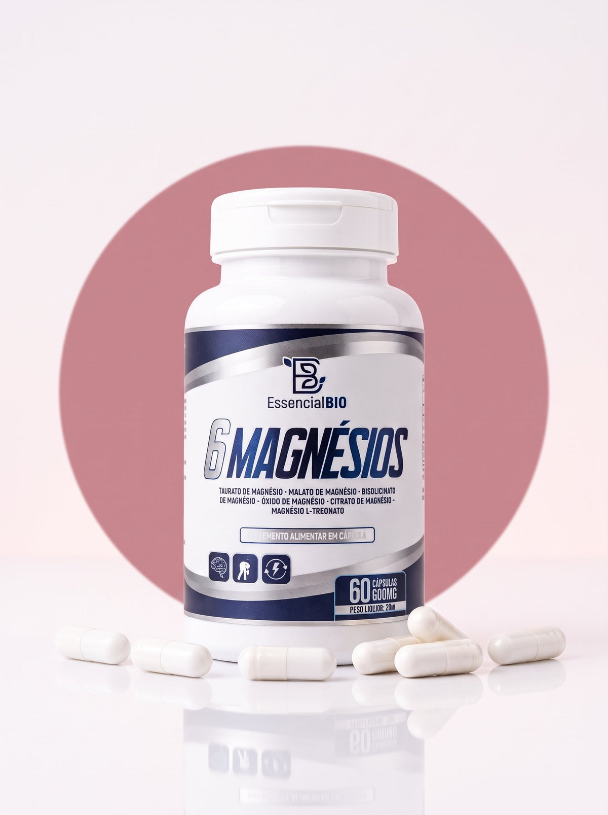 Frasco de Magnesio 6 Formas de 60 cápsulas